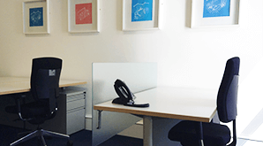 Fully equipped workstations at Blue Square Offices.